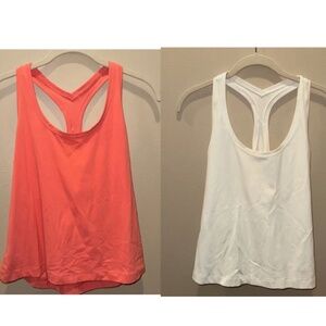 Lululemon Cool Racerback Tank Top BUNDLE | Size 14 | White & Raspberry Cream